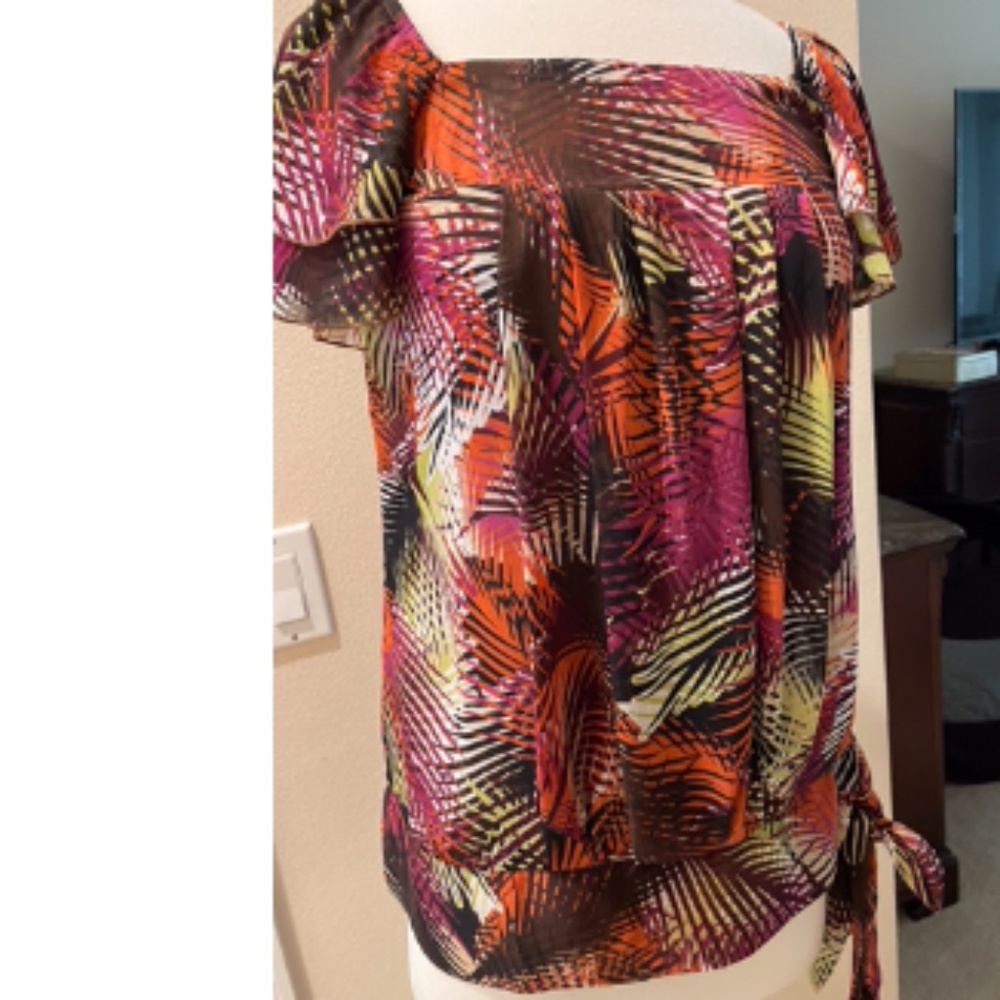 Fred David Tropical dressy top size small
